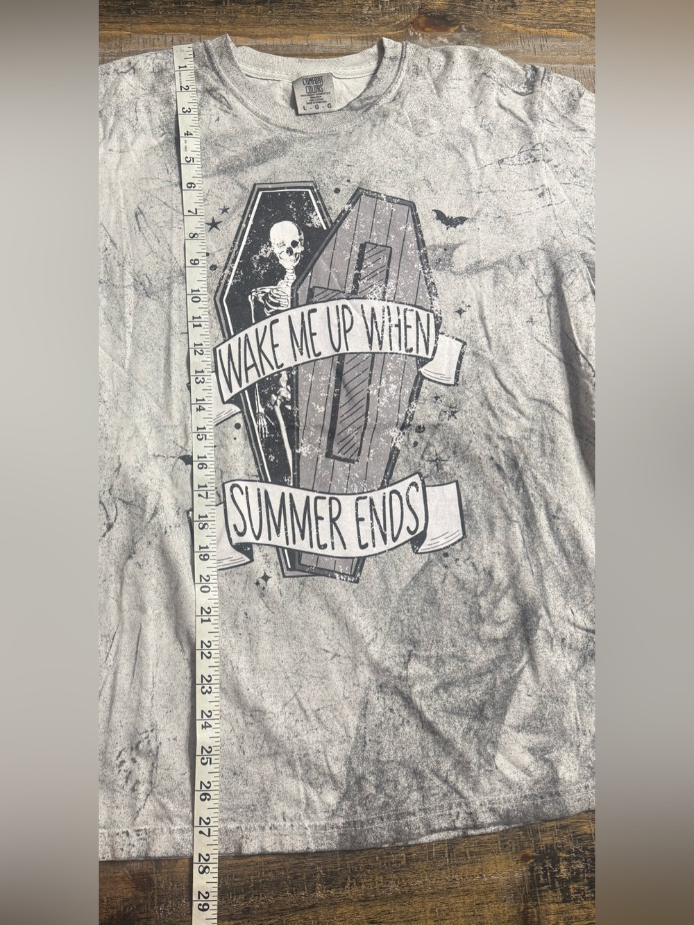 Comfort Colors Smoke Colorblast Short-Sleeve Tee with Coffin Graphic - Picture 6 of 6